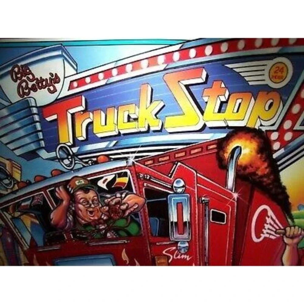 Bally Truck Stop Pinball TRANSLITE Original NOS Game Artwork Big Rig Trucking